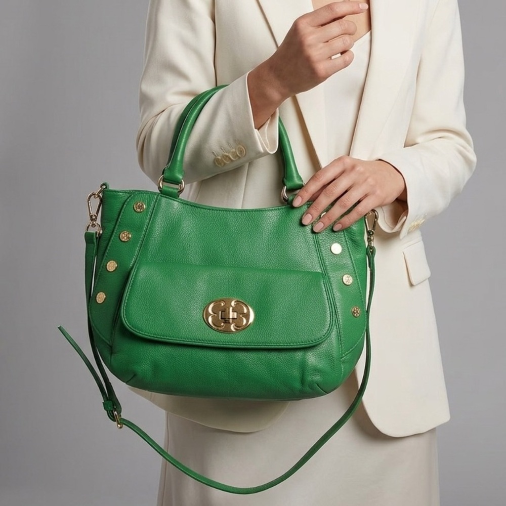 Emma Fox Green Crossbody Satchel Leather Purse